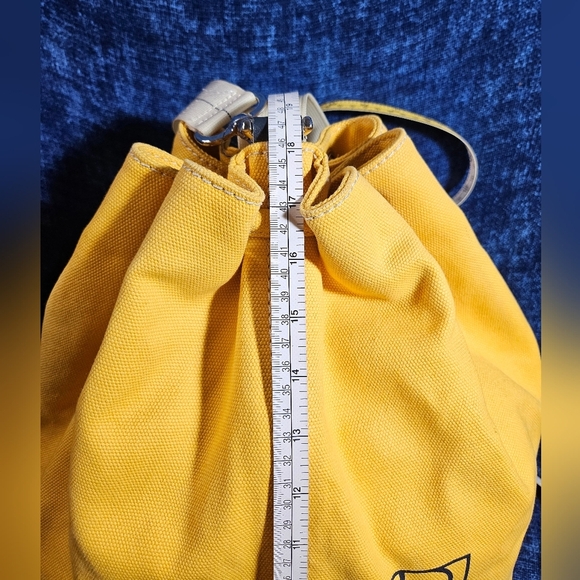 DvF Diane vonFurstenberg Yellow Canvas Convertible Bag Backpack - Picture 2 of 14